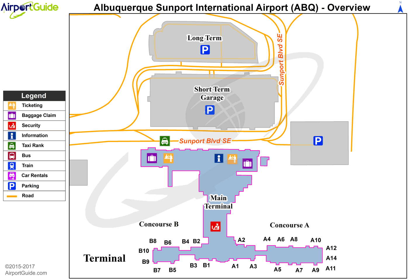 Albuquerque International Airport Map Albuquerque   Albuquerque International Sunport (ABQ) Airport 