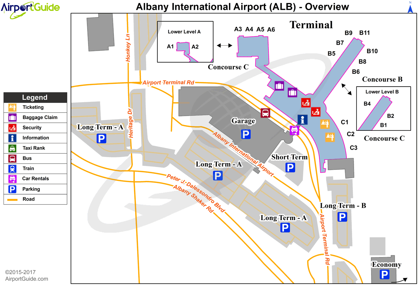 Albany Albany International Alb Airport Terminal Maps