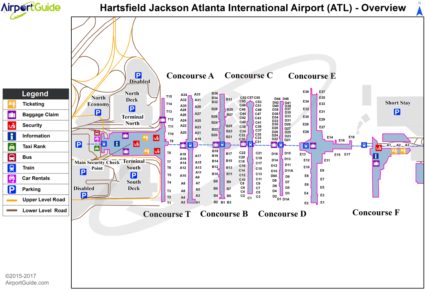 Diagram Of Atlanta Airport   ATL Overview Map 