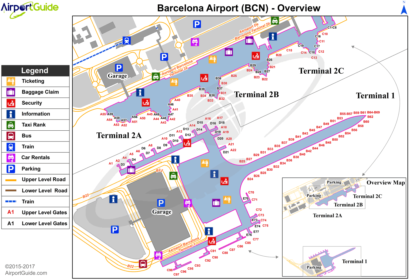 Barcelona Bcn Airport Map Barcelona   Barcelona International (BCN) Airport Terminal Maps 