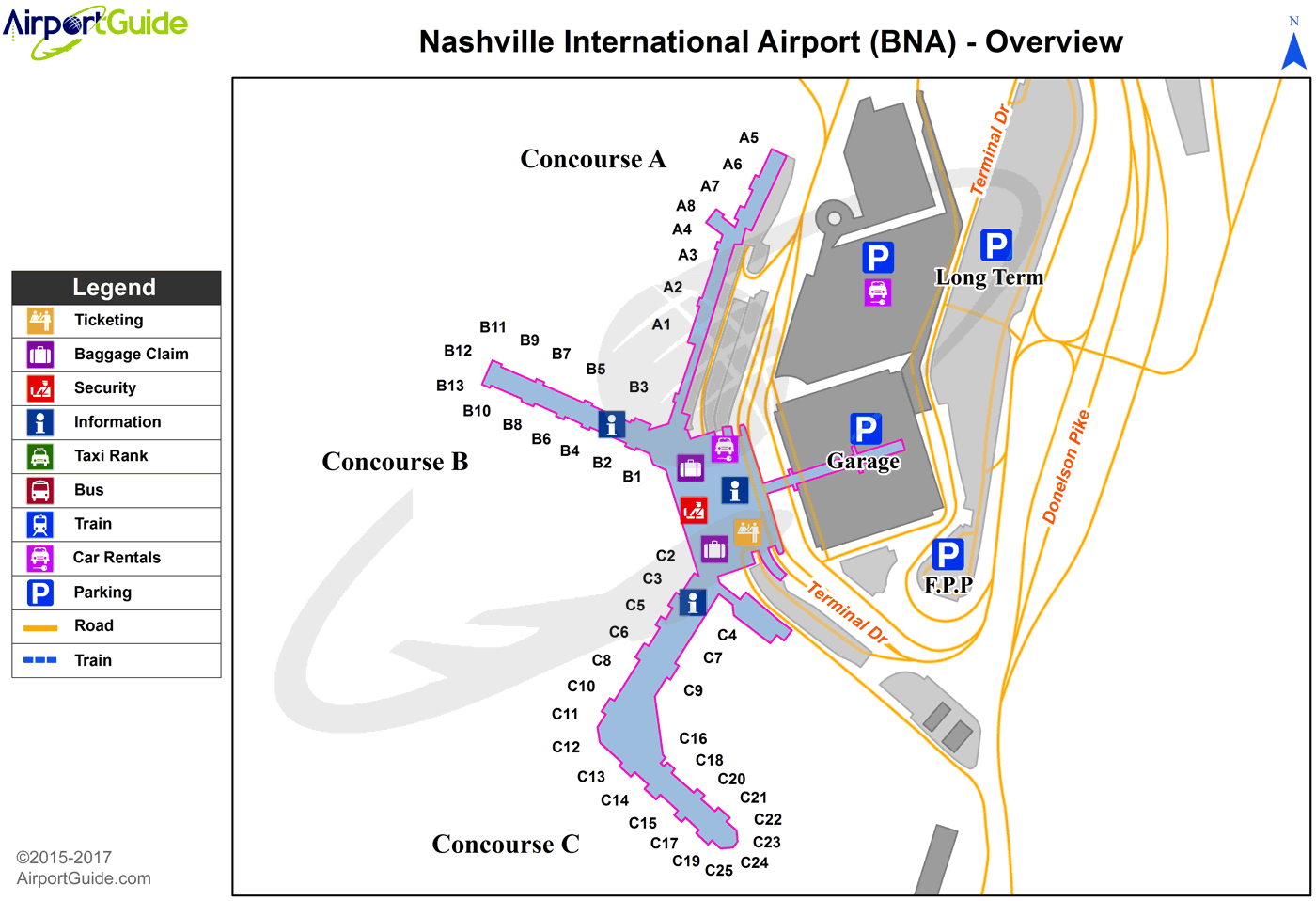 Nashville Airport Gate Map Nashville   Nashville International (BNA) Airport Terminal Maps 