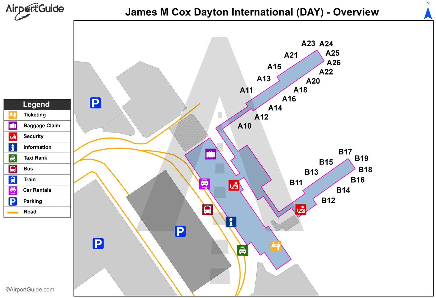 dayton ohio airport map Dayton James M Cox Dayton International Day Airport Terminal dayton ohio airport map