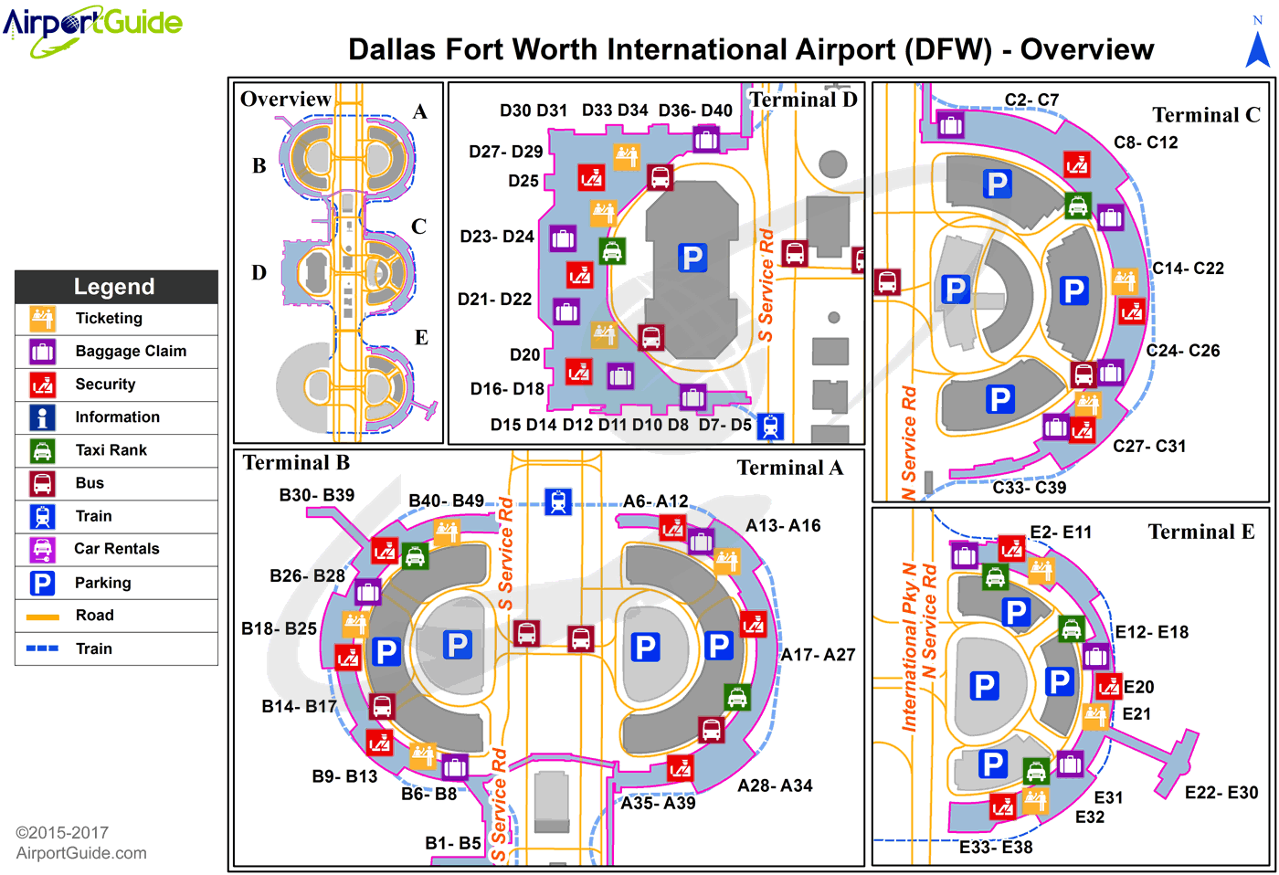 Dallas Fort Worth Dallas Fort Worth International DFW Airport   DFW Overview Map 