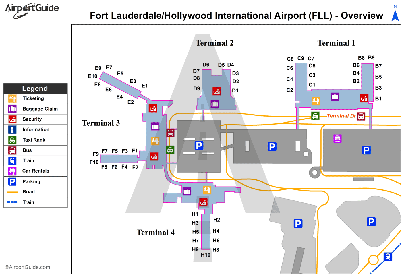 Fll Airport Map Of Terminal Fort Lauderdale   Fort Lauderdale/Hollywood International (FLL 