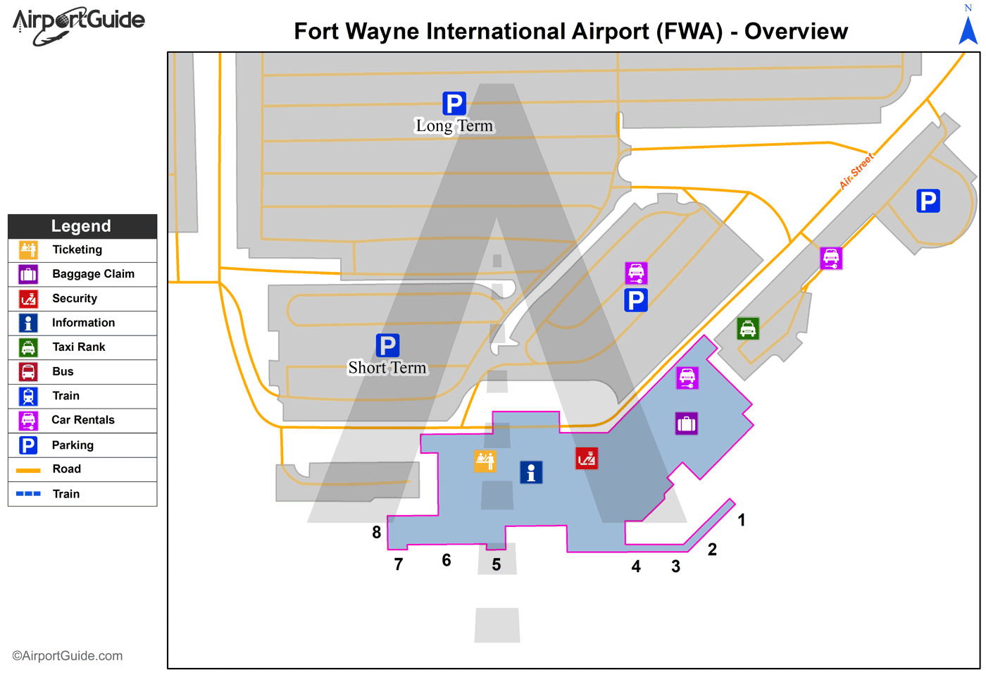 Fort Wayne - Fort Wayne International (FWA) Airport Terminal Maps