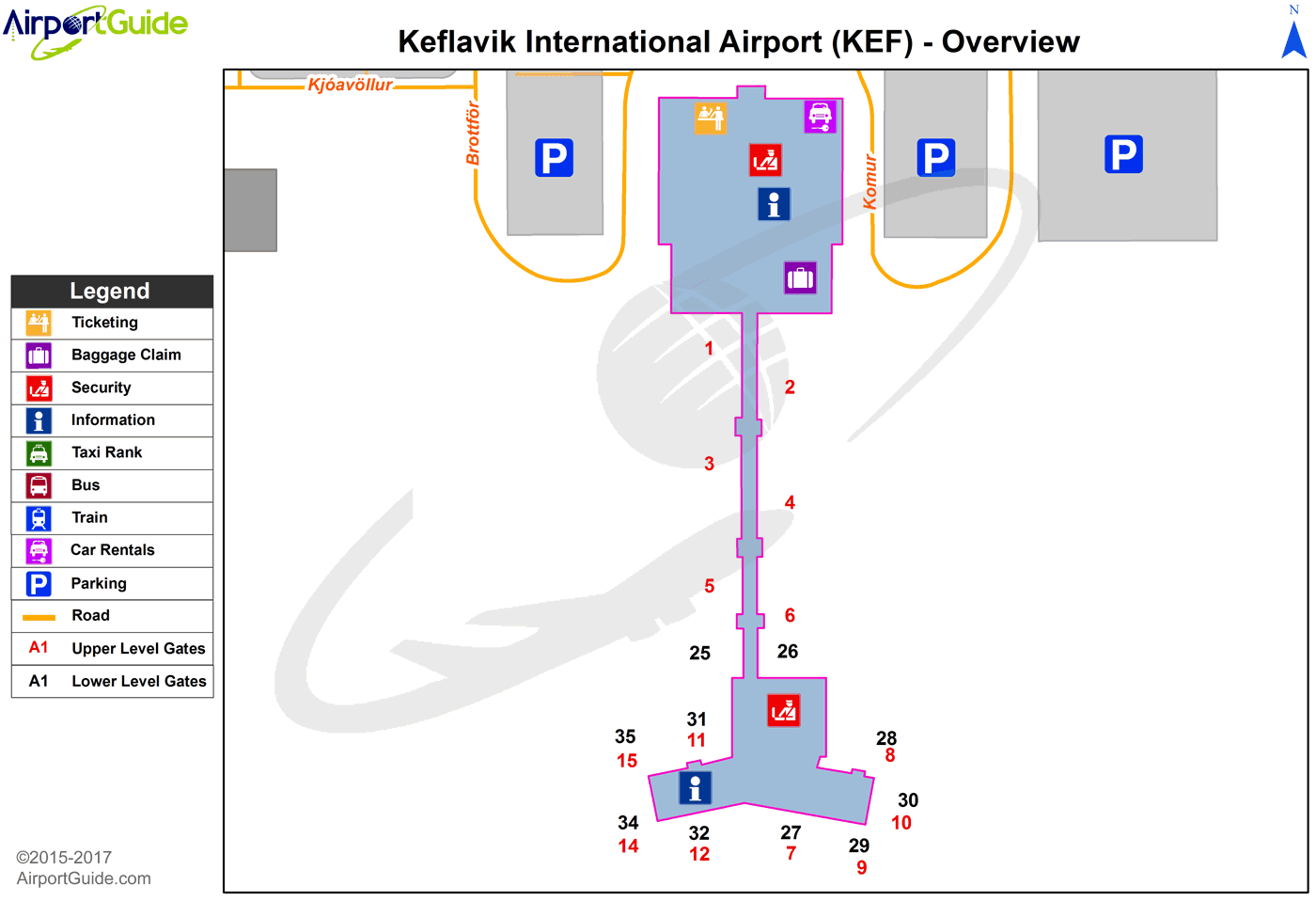 Keflavik Airport Iceland Map   KEF Overview Map 