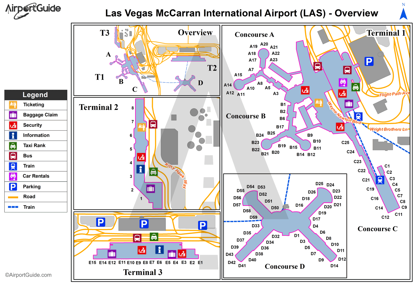 Las Vegas Airport Layout Map Las Vegas   Mc Carran International (LAS) Airport Terminal Maps 