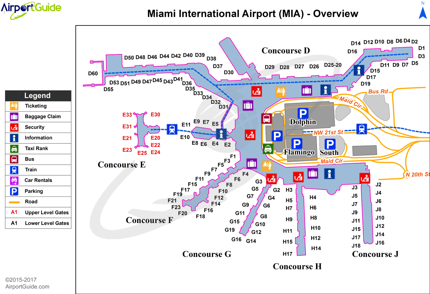 Miami Miami International MIA Airport Terminal Maps TravelWidget
