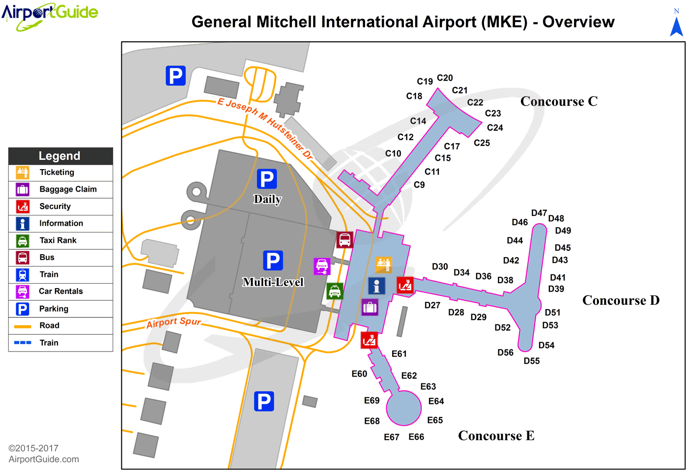 Milwaukee Airport Terminal Map Milwaukee   General Mitchell International (MKE) Airport Terminal 