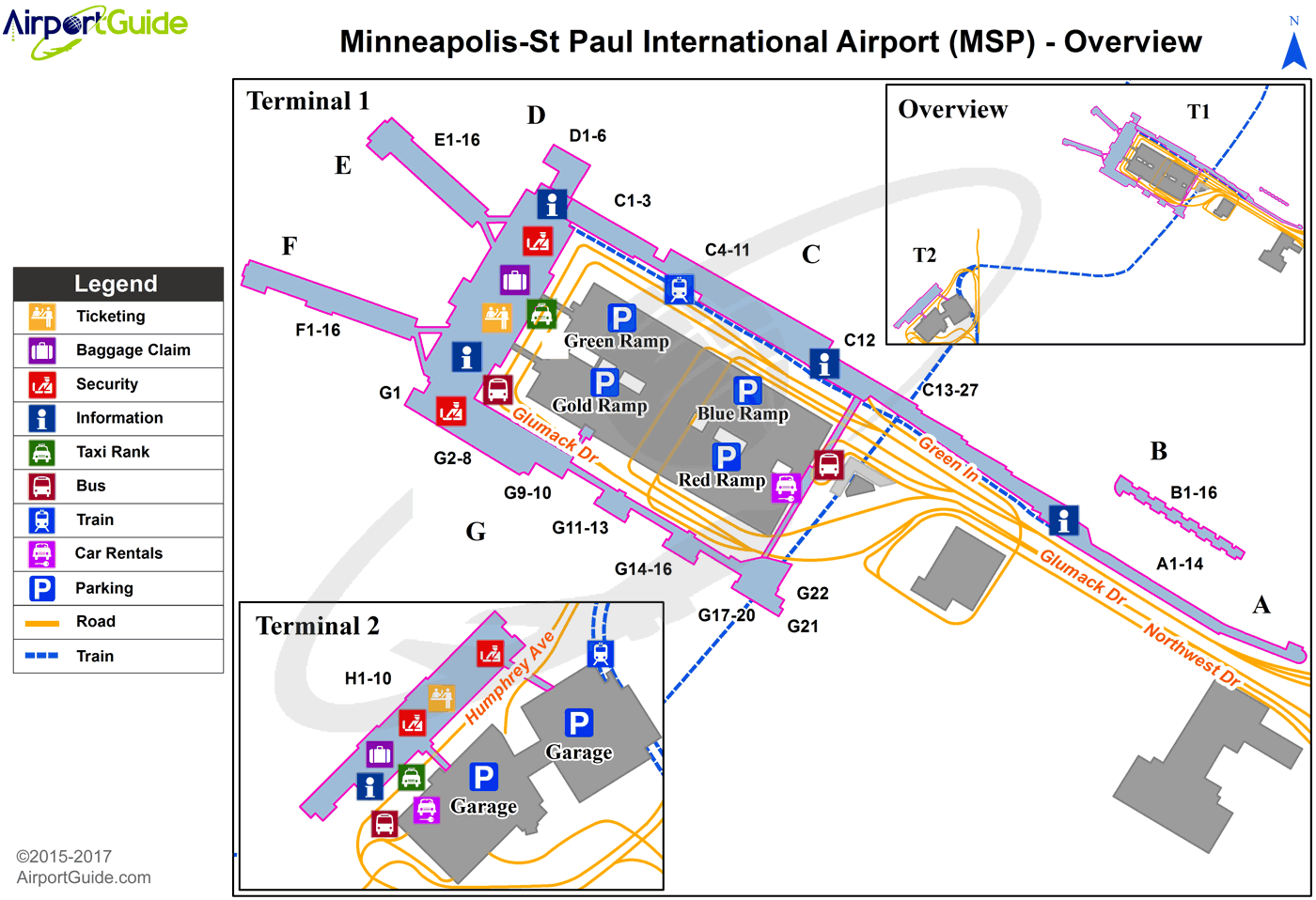 Map Minneapolis Airport Terminal 1