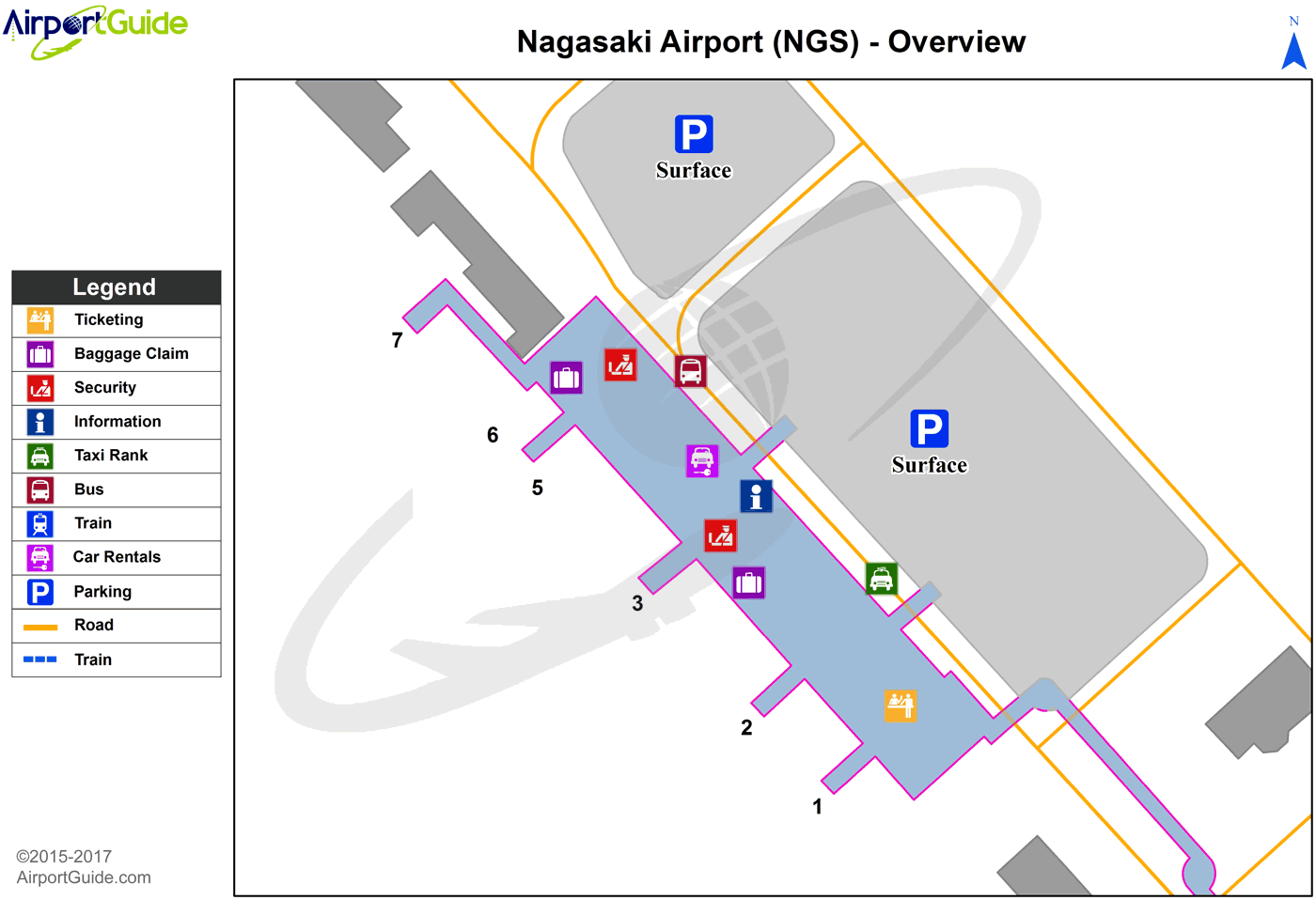 Nagasaki - Nagasaki (NGS) Airport Terminal Maps - TravelWidget.com