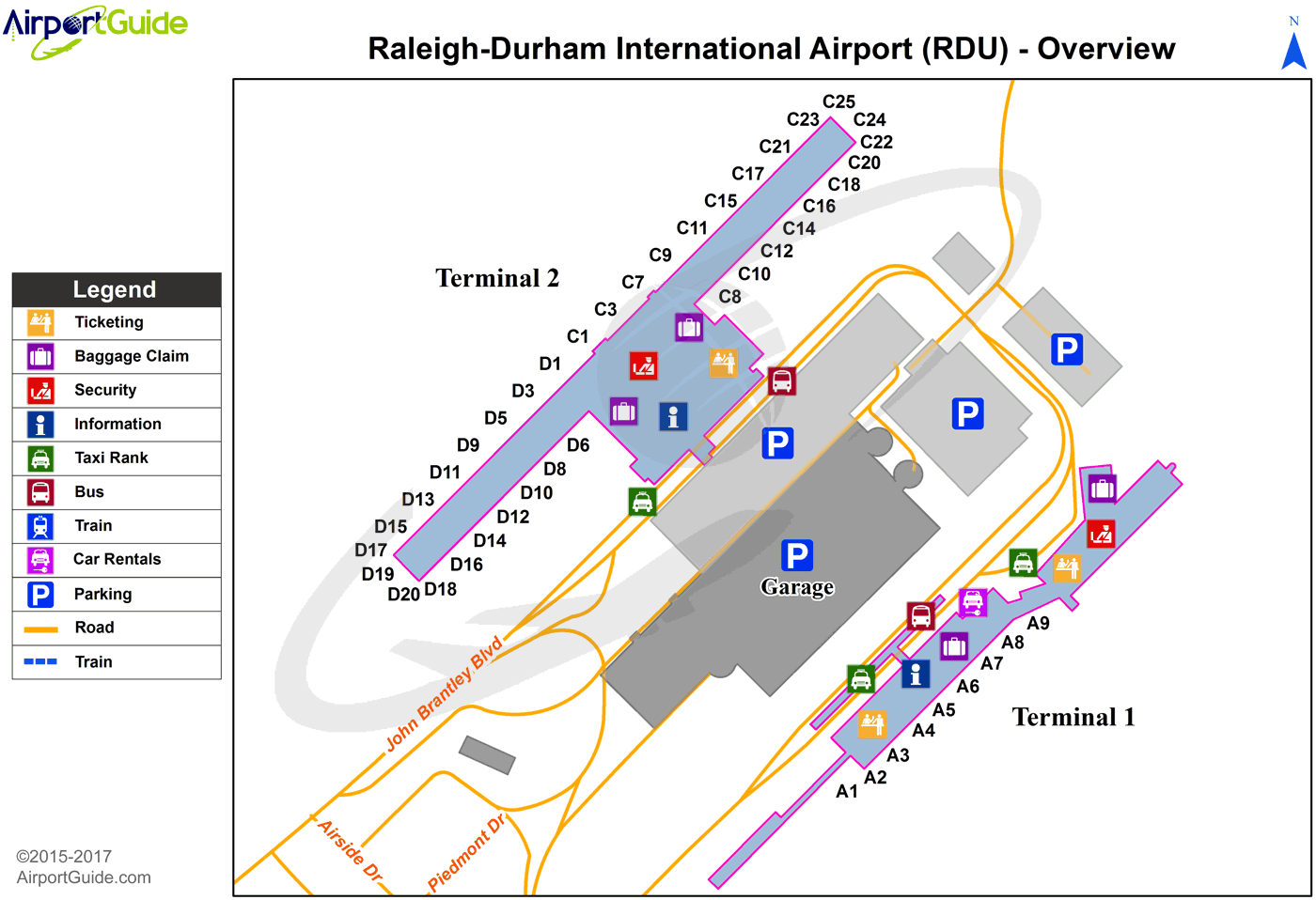 Map Of Raleigh Durham Airport Raleigh/Durham   Raleigh Durham International (RDU) Airport 