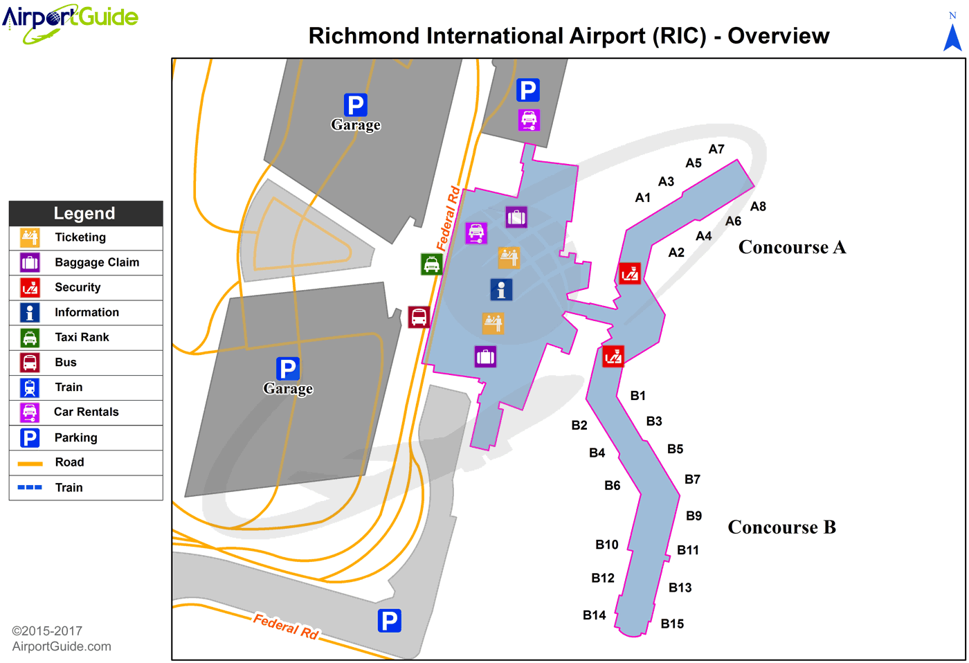 Richmond Airport Terminal Map Richmond   Richmond International (RIC) Airport Terminal Maps 