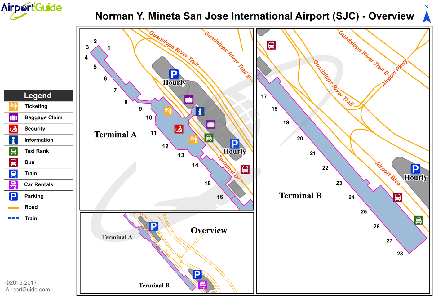 san jose airport terminal map San Jose Norman Y Mineta San Jose International Sjc Airport san jose airport terminal map